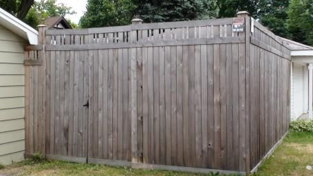 Before 
7 year old Grey weathered Fence