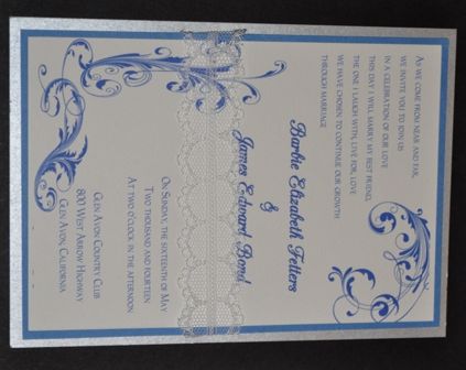 Blue Scroll Invitation