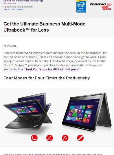 Yoga Product Launch e-mail