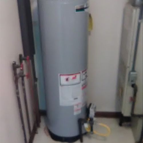 typical water heater replace. softener option. 200