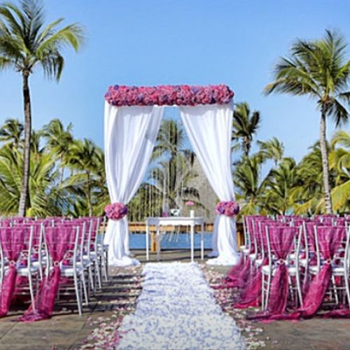 Caribbean wedding ceremony setup (April 2016)