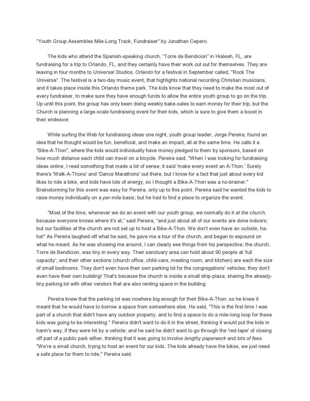 This is 'Page 1' of the story where a group of kid