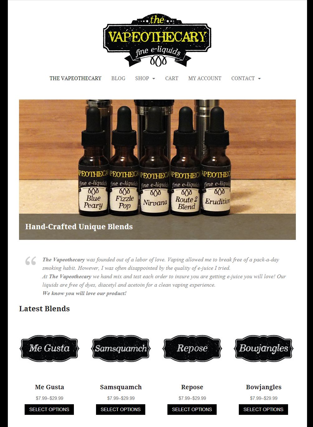 The Vapeothecary - E-Commerce