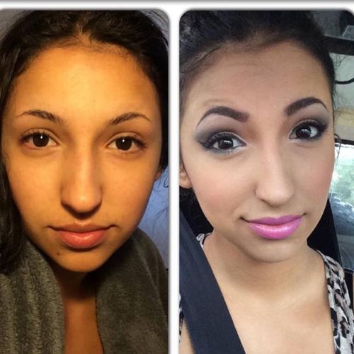 Before and After Beauty make up