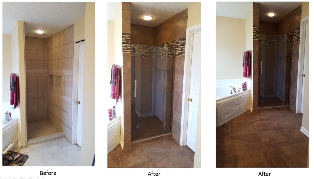 Vinyl bathroom tile remodel