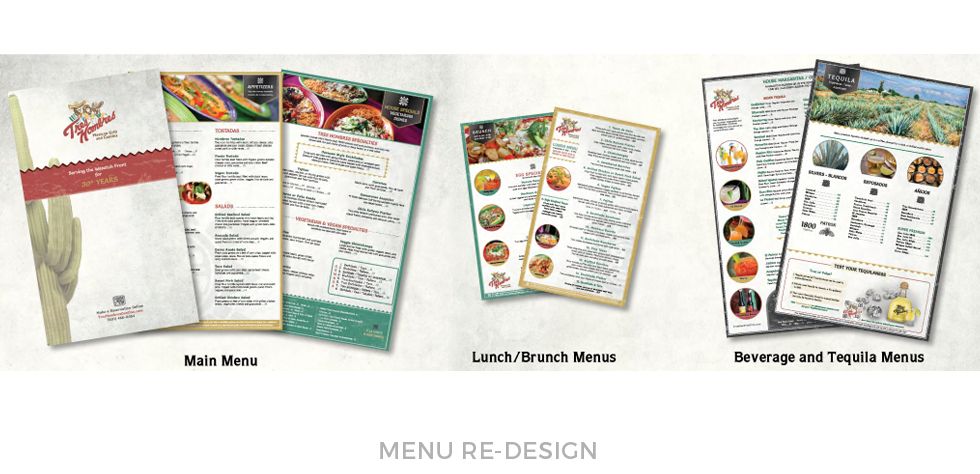 Menu re-design for a Mexican restaurant. Oversaw p