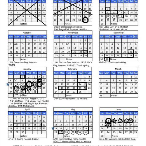 2018-2019 HIMP Calendar