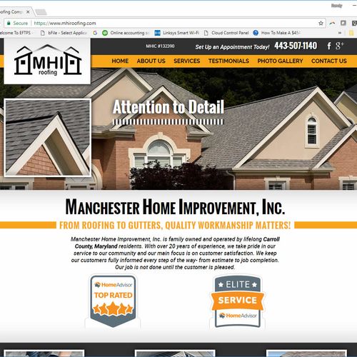 Website for a local Roofing and home improvement c