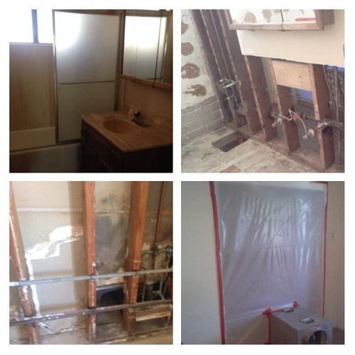 Before and After Pictures of Bathroom leak that ca