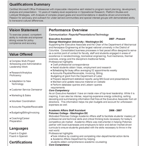 The Publication Style Resume Pg. 1
