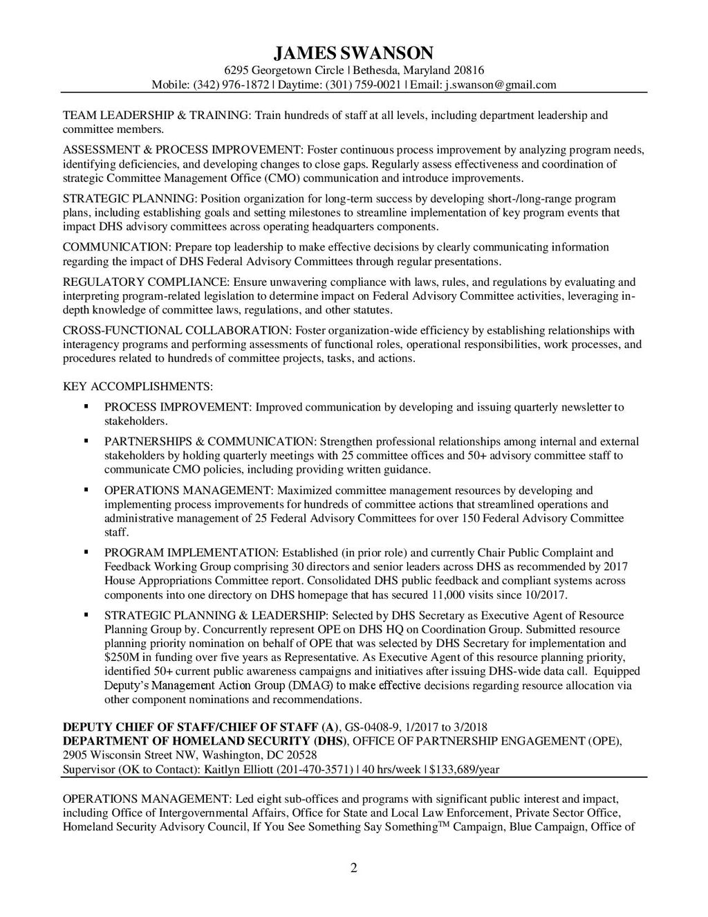 Pg. 2 Sample federal resume
