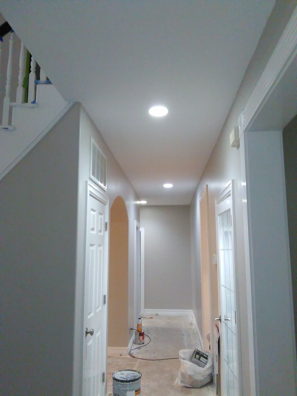 added the middle recessed can light in downstairs 