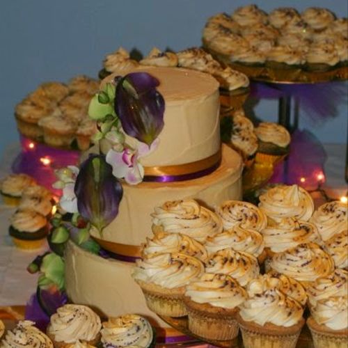 Wedding Cake and Cup Cakes