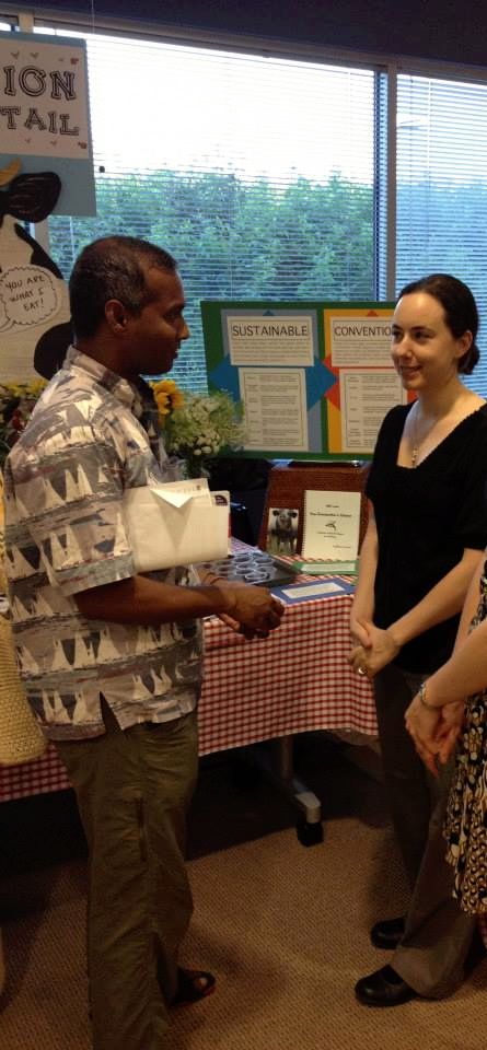 Answering questions at a local Nutrition Expo