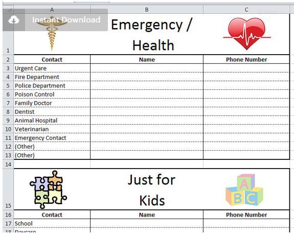 Fun little home contact list I created. A categori