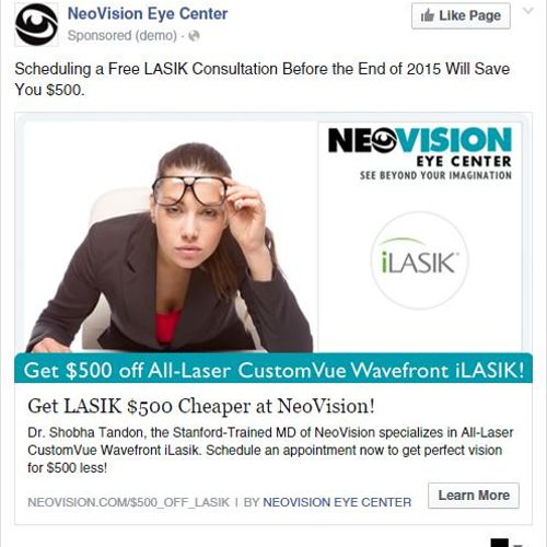 Facebook - NeoVision (LASIK Ad 2015)