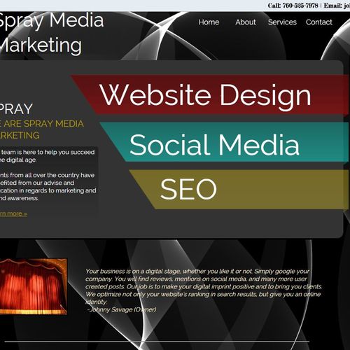 Spray Media Marketing's website! This homepage is 