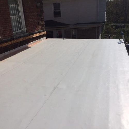 Insulate and reroof of porch roof with PVC single 