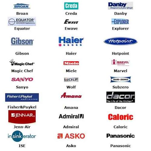 we service all major appliance brands
