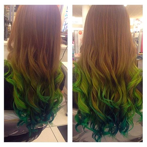 Lime to Aqua Melted Ombre