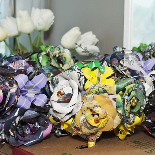 Her bouquets were made from comic books!