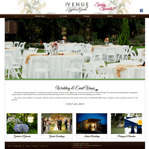 Tryphena's Garden Wedding Venue Website - Design, 