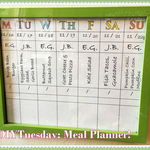 This meal planner I crafted for a DIY Tuesday post