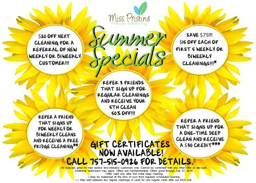 Summer Specials 2015!