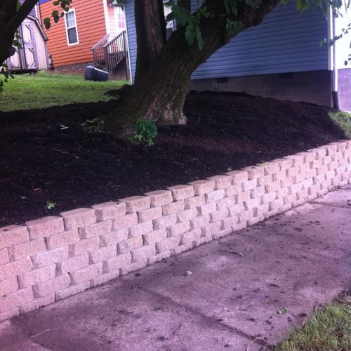 40' retaining wall built for erosion issues and mu