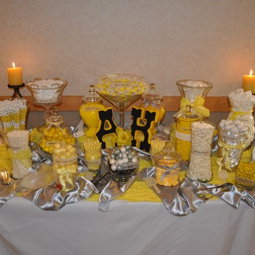 Yellow & White Candy Buffet for 2013 July Wedding