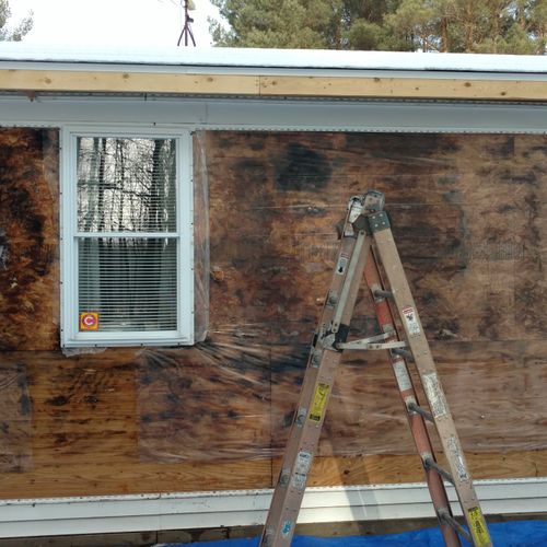 Wagon rd siding  / sheeting was moldy and rotten