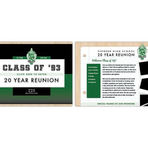 Class Reunion website created with the ability to 