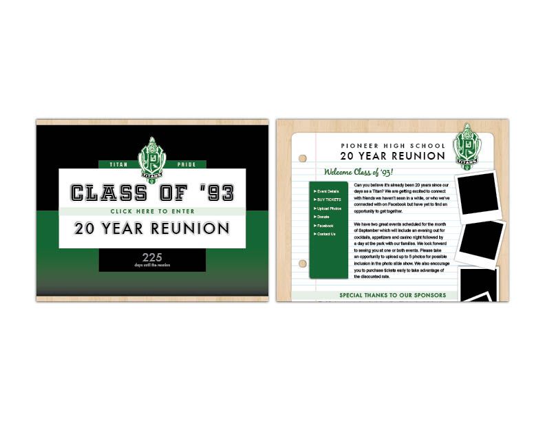 Class Reunion website created with the ability to 