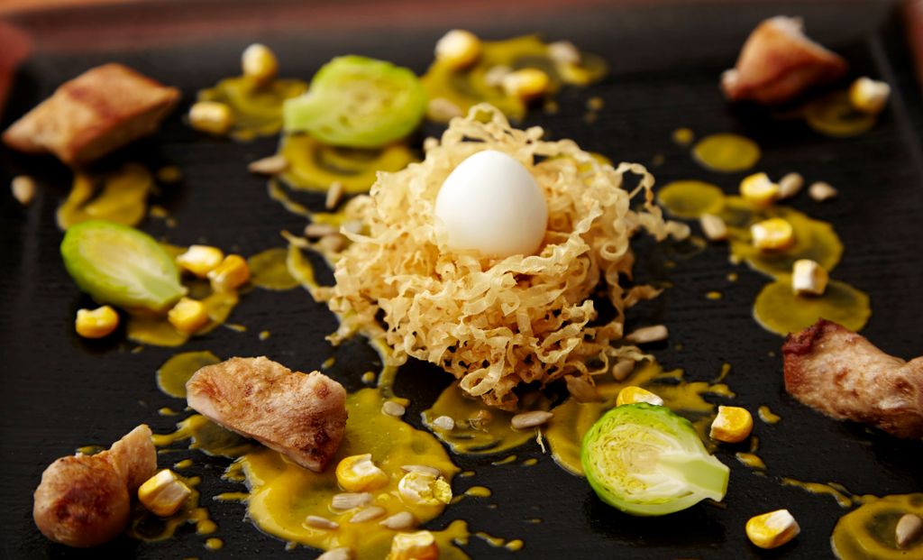 Study of Quail; Pan Seared Quail, Brussel Sprouts,