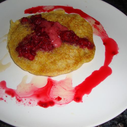 Whole Grain Corn Cakes with Raspberry Compound But