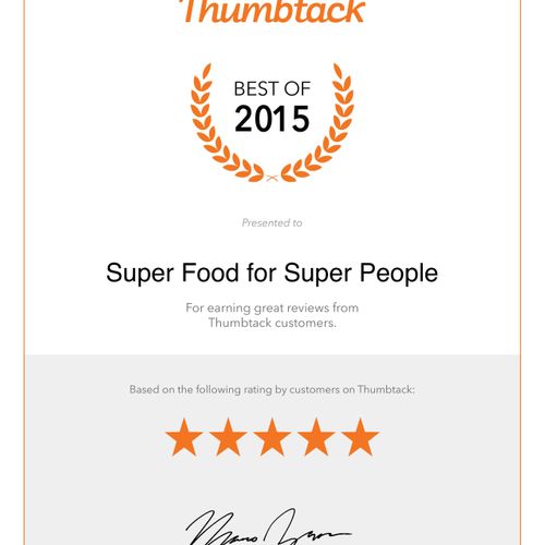 Thumbtack Best of 2015 award