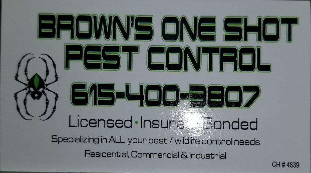 Browns One Shot Pest control