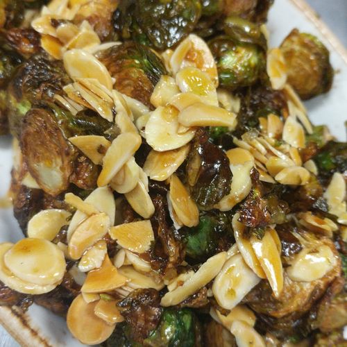 Fried brussel sprouts, toasted almonds with Sherry