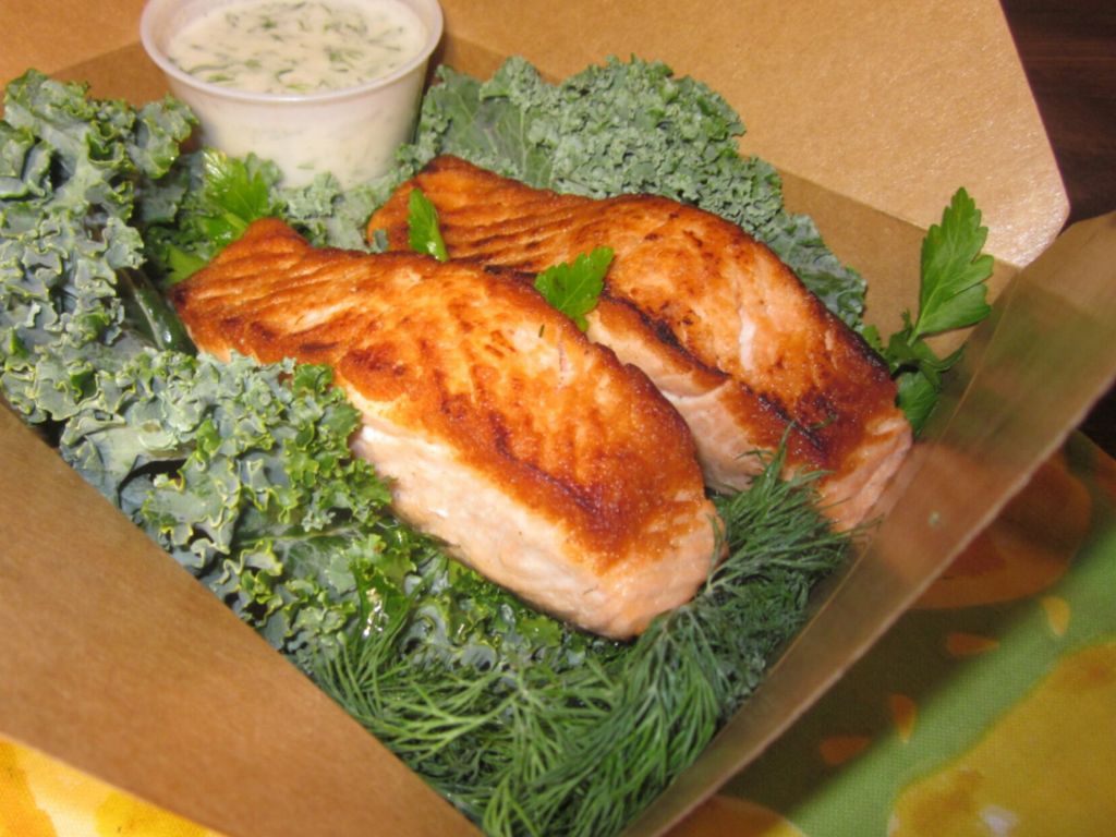 Seared Salmon with dill bechamel