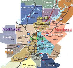 metro Atlanta counties map