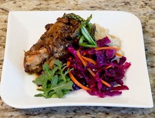 Balsamic Braised Pork Chop with Cabbage and Carrot