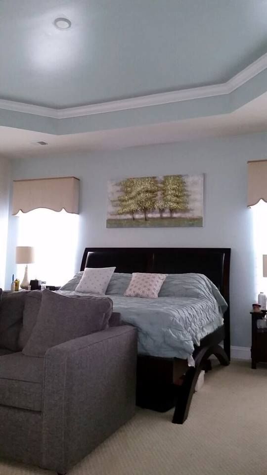 Bedroom painting with trey ceiling