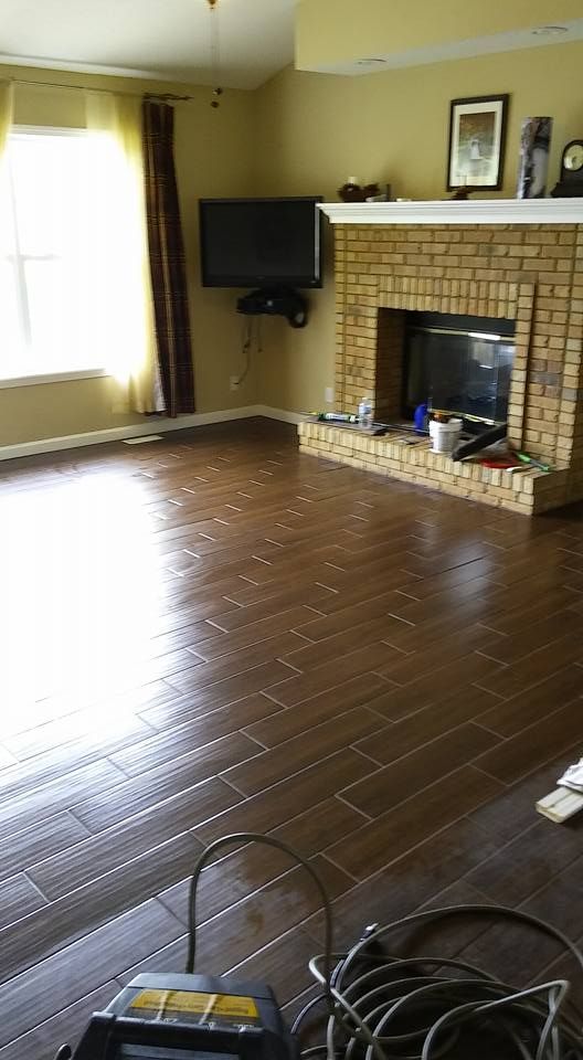 Wendy's wood-look porcelain plank tile from Home D
