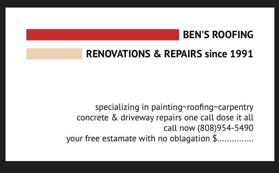 BEN'S roofing & painting