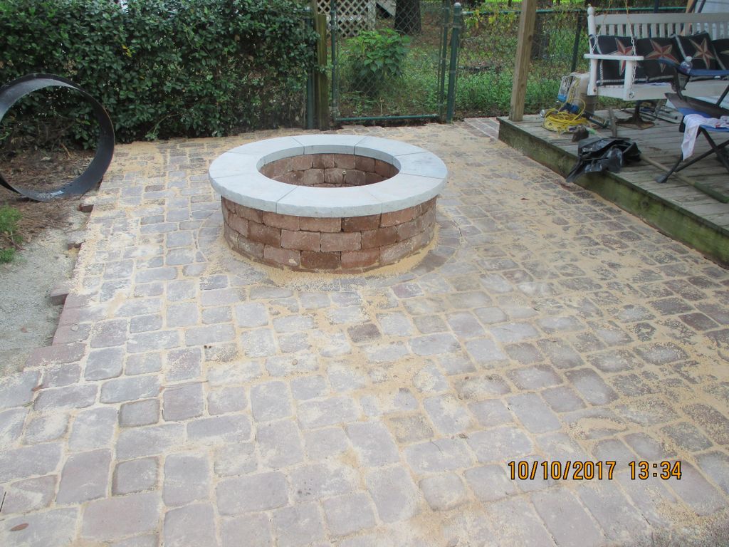 Custom built fire pit and patio 