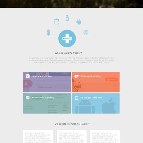 Website design for a Crohns diary service.