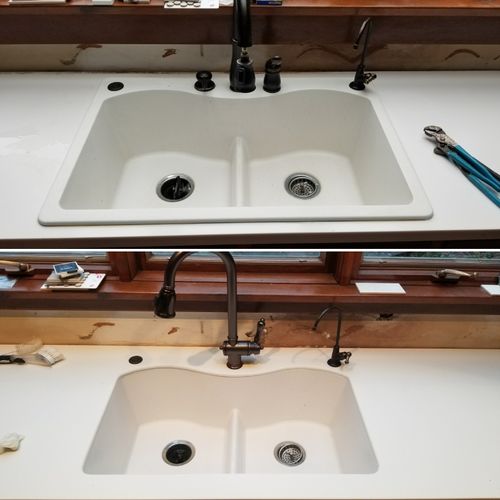 Sink conversion- customer wanted new sink, removed