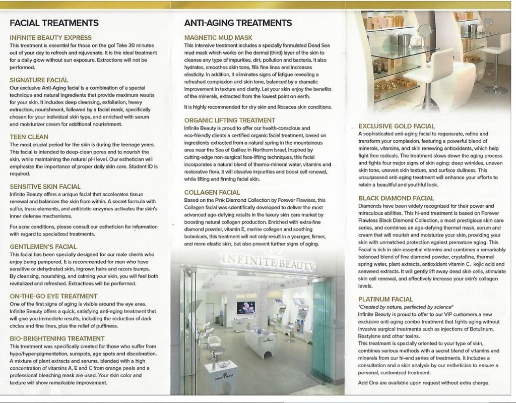 Spa Menu