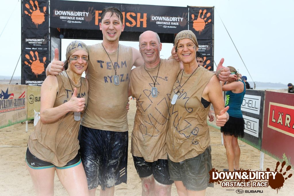Finished the Mud Run! I'm on the left.