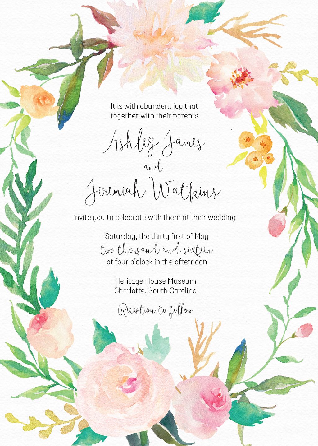 Spring Wedding Invitation
